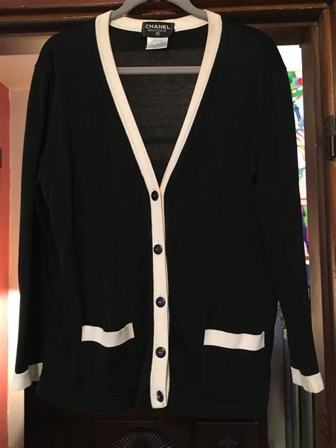 chanel crewneck men's|chanel black and white cardigans.